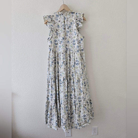 EN SAISON White Eliza Floral Print Tiered Midi-Dress size Medium - Picture 7 of 16